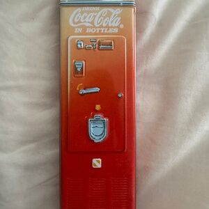 Vintage 1997 Coca-Cola Vending Machine Tin & Pen Set - Collectible Coke
